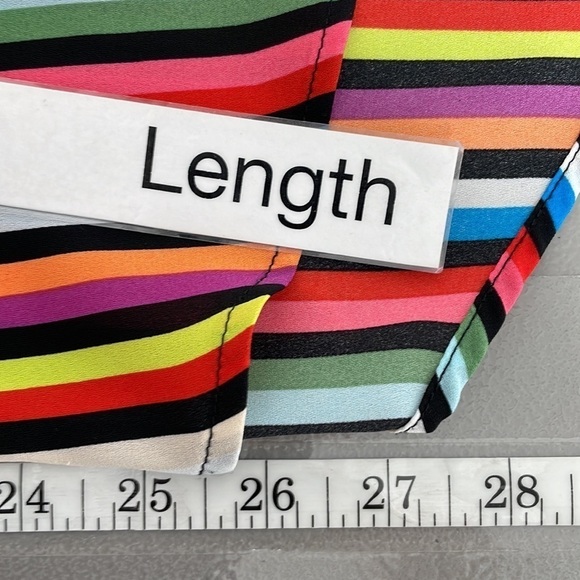 Torrid Top Blouse Quarter Zip Short Sleeves Colorful Stripes Pink Blue Size 12 - Picture 11 of 12